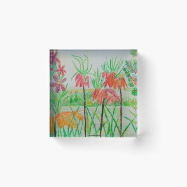 Item preview, Fritillary garden landscape in bloom next river designed and sold by MartaTerkiewicz.
