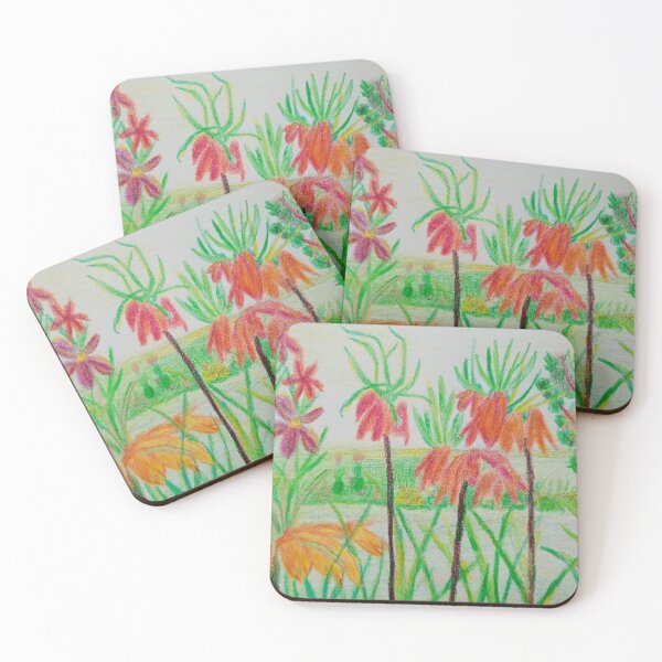 Item preview, Fritillary garden landscape in bloom next river designed and sold by MartaTerkiewicz.