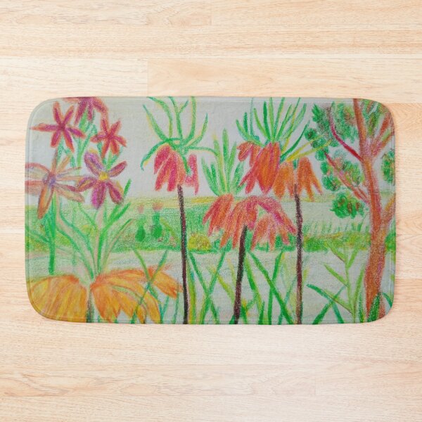 Item preview, Fritillary garden landscape in bloom next river designed and sold by MartaTerkiewicz.