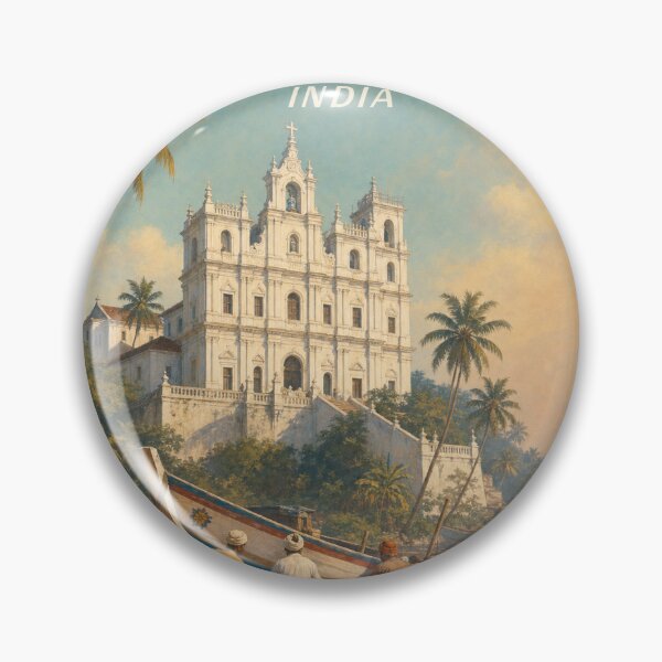 Artikelvorschau, Goa-Reisesouvenir – Vintage-Illustration entworfen und verkauft von VisualArtsOasis.