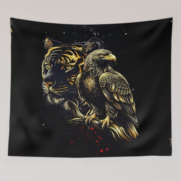 Item preview, A Majestic Fusion of A Tiger and Eagle Animal Portrait Illustration Nature’s Apex Predators designed and sold by Matt_Smith.