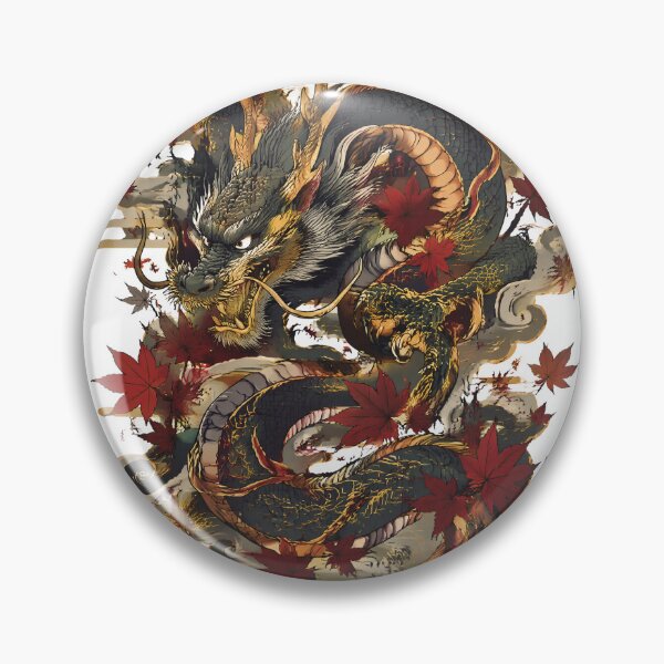Item preview, Japanese Dragon with Maple Leaves | Autumn Irezumi Tattoo Art designed and sold by kaxymax.