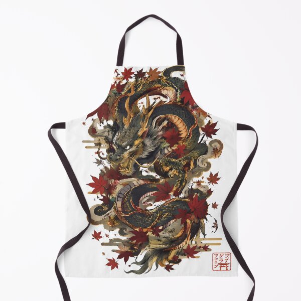 Item preview, Japanese Dragon with Maple Leaves | Autumn Irezumi Tattoo Art designed and sold by kaxymax.