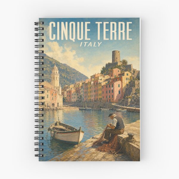 Item preview, Cinque Terre Italy Travel Souvenir - Vintage Illustration designed and sold by VisualArtsOasis.
