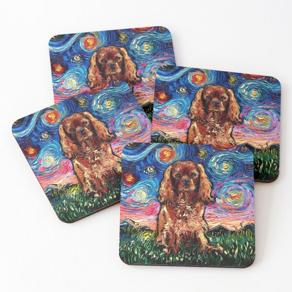 Item preview, Ruby Cavalier King Charles Spaniel Night designed and sold by AjaTrier.