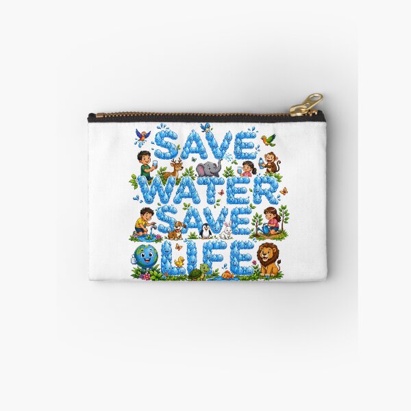 Item preview, Save Water Save Life Cute Cartoon Earth Sticker designed and sold by Nuvoro Eco Awareness.