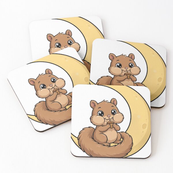 Item preview, Squirrel Eating on Crescent Moon designed and sold by pumsquare.