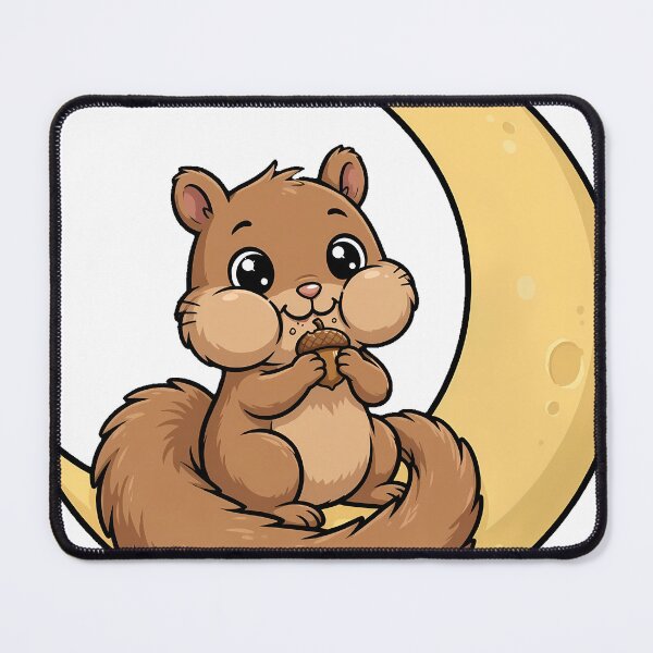 Item preview, Squirrel Eating on Crescent Moon designed and sold by pumsquare.