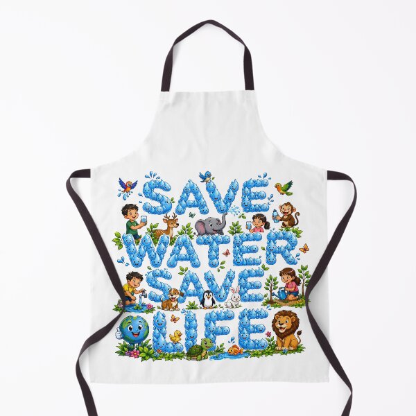 Item preview, Save Water Save Life Cute Cartoon Earth Sticker designed and sold by Nuvoro Eco Awareness.