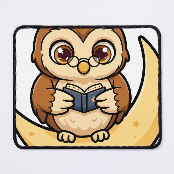 Item preview, Owl Reading on Moon designed and sold by pumsquare.
