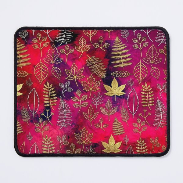 Item preview, Gothic Burgundy Gold Autumn Leaf Pattern designed and sold by WitchyBotanicaArt.