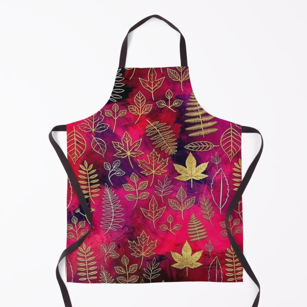 Item preview, Gothic Burgundy Gold Autumn Leaf Pattern designed and sold by WitchyBotanicaArt.