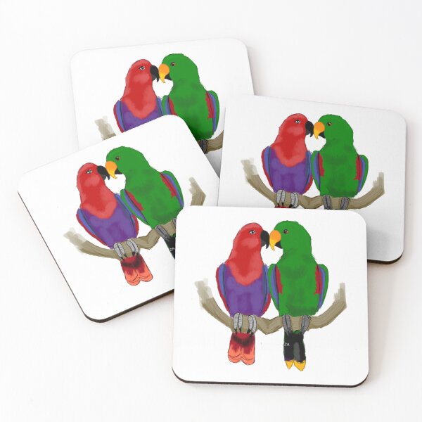 Item preview, Eclectus Parrot Pair Digital Illustration designed and sold by averyfoxdesigns.