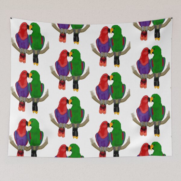 Item preview, Eclectus Parrot Pair Digital Illustration designed and sold by averyfoxdesigns.