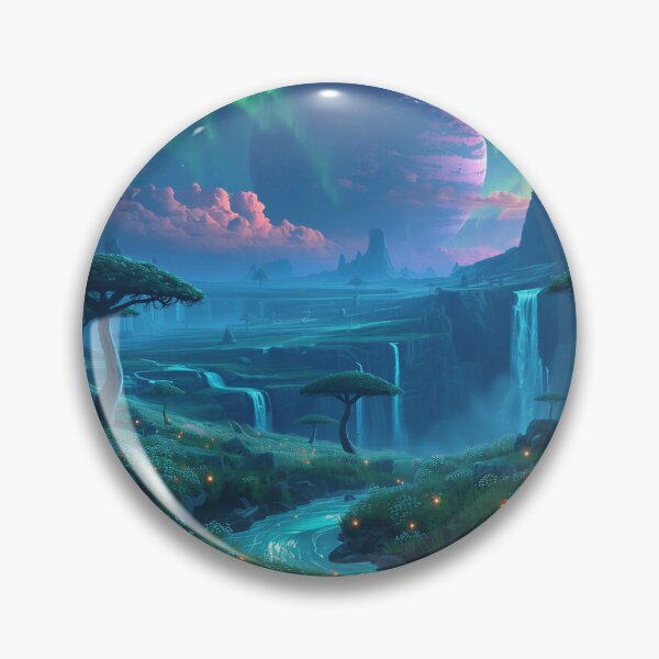 Item preview, Celestial Bloom Highlands Alien Fantasy Landscape designed and sold by Luminous Wilds.