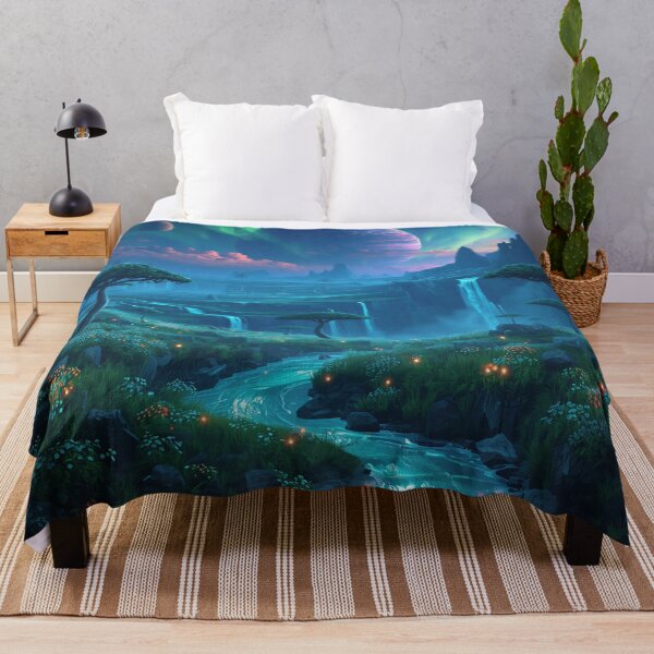 Item preview, Celestial Bloom Highlands Alien Fantasy Landscape designed and sold by Luminous Wilds.
