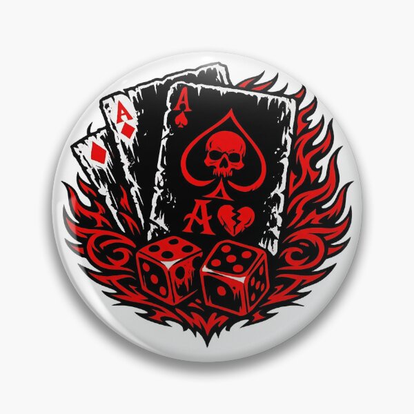 Item preview, Flaming Skull Ace Cards and Red Dice designed and sold by Munib320.