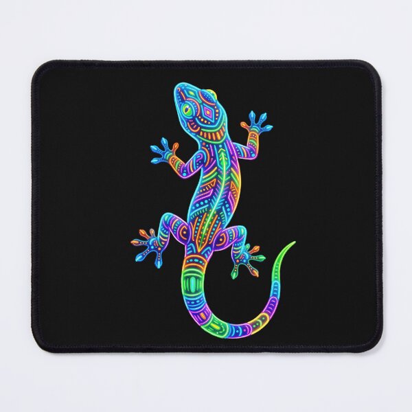 Item preview, Neon Gecko Psychedelic Colorful Tribal Lizard Design designed and sold by PlumArtDesign.