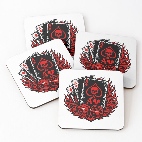 Item preview, Flaming Skull Ace Cards and Red Dice designed and sold by Munib302.