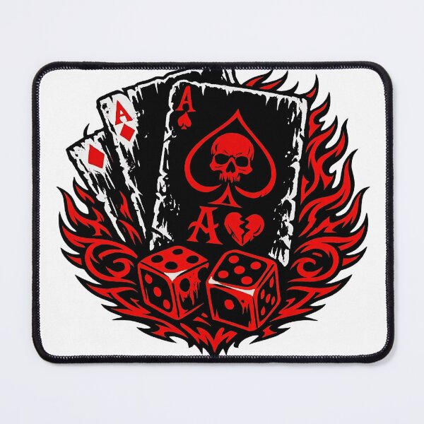Item preview, Flaming Skull Ace Cards and Red Dice designed and sold by Munib320.