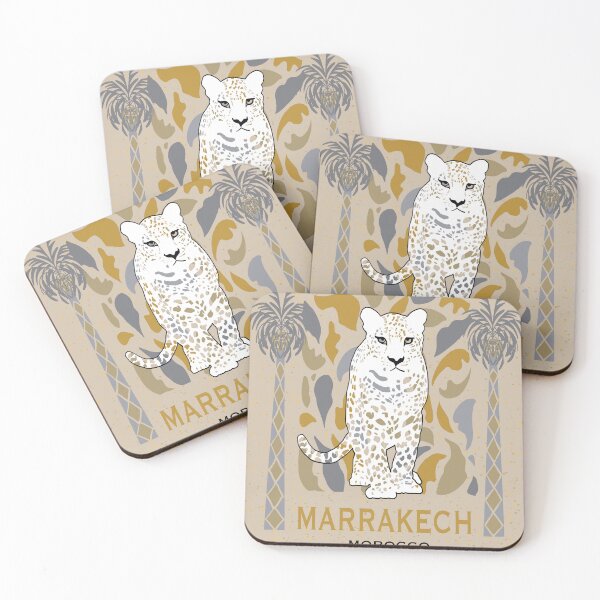 Item preview, Calm, morocco leopard with royal palm trees on textured beige background designed and sold by Karla Star.