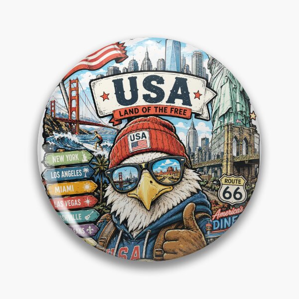 Item preview, USA American Adventure Eagle Travel Art designed and sold by EdwinkOne.