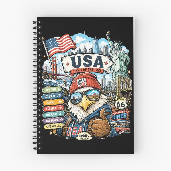 Item preview, USA American Adventure Eagle Travel Art designed and sold by AtuqStudio.