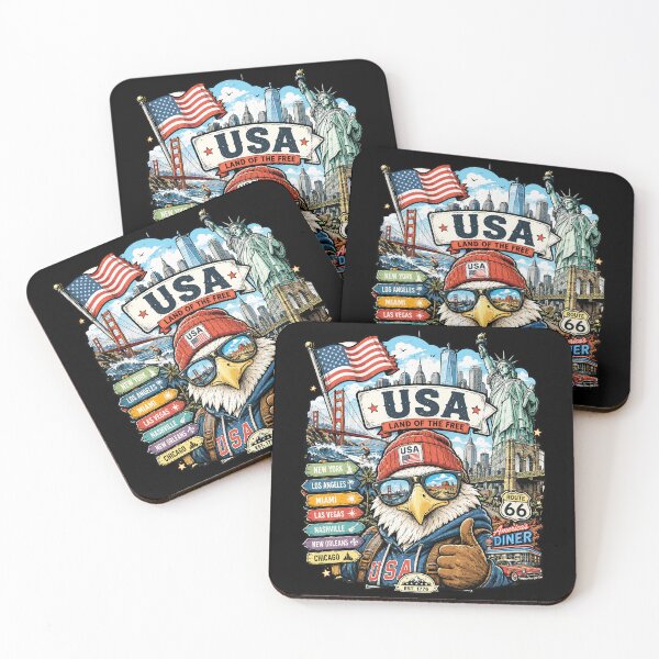 Item preview, USA American Adventure Eagle Travel Art designed and sold by EdwinkOne.