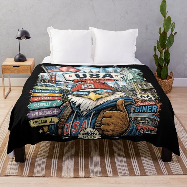Item preview, USA American Adventure Eagle Travel Art designed and sold by AtuqStudio.
