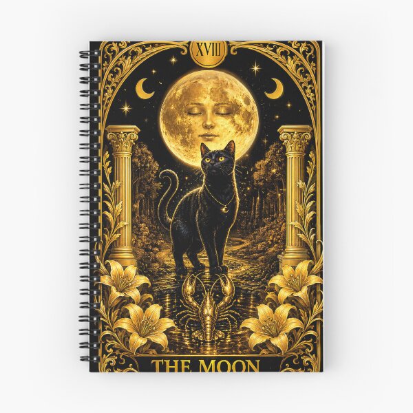 Item preview, The Moon Tarot card with Black Cat designed and sold by thirtyonestars.