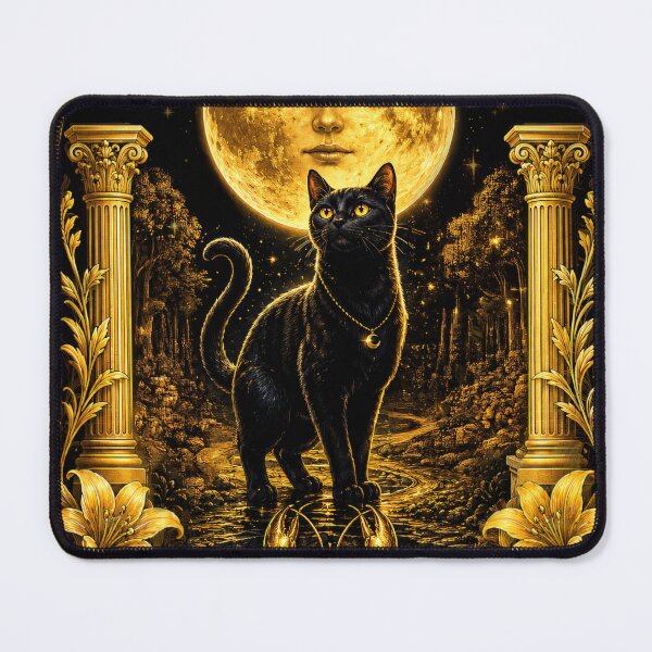 Item preview, The Moon Tarot card with Black Cat designed and sold by thirtyonestars.