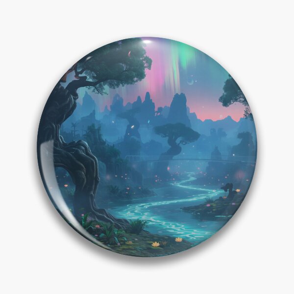 Item preview, Living Aurora River Alien Fantasy Landscape designed and sold by Luminous Wilds.