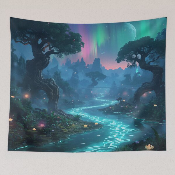 Item preview, Living Aurora River Alien Fantasy Landscape designed and sold by Luminous Wilds.