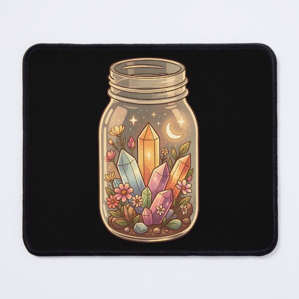 Item preview, Celestial Crystal Jar Floral Witchy Cottagecore designed and sold by KCasual.