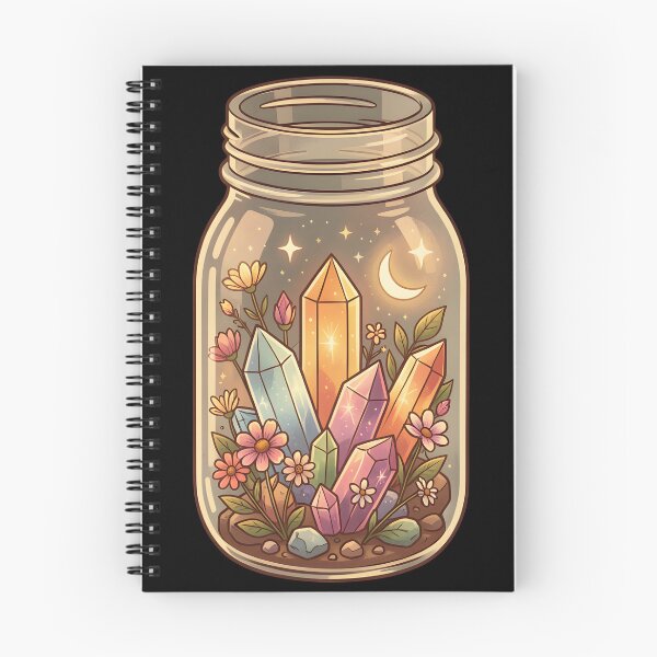 Item preview, Celestial Crystal Jar Floral Witchy Cottagecore designed and sold by KCasual.