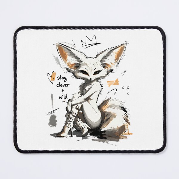 Item preview, Stay Clever Wild Fennec Fox – Edgy Anthro Fashion Art designed and sold by RamyGallery.