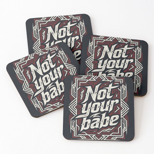 Item preview, Not Your Babe Red and White Ornate Typography designed and sold by HappyOops.