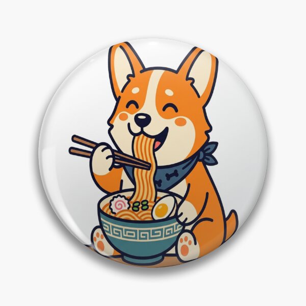 Item preview, Corgi Eating Ramen Noodles  designed and sold by mo-carnival.