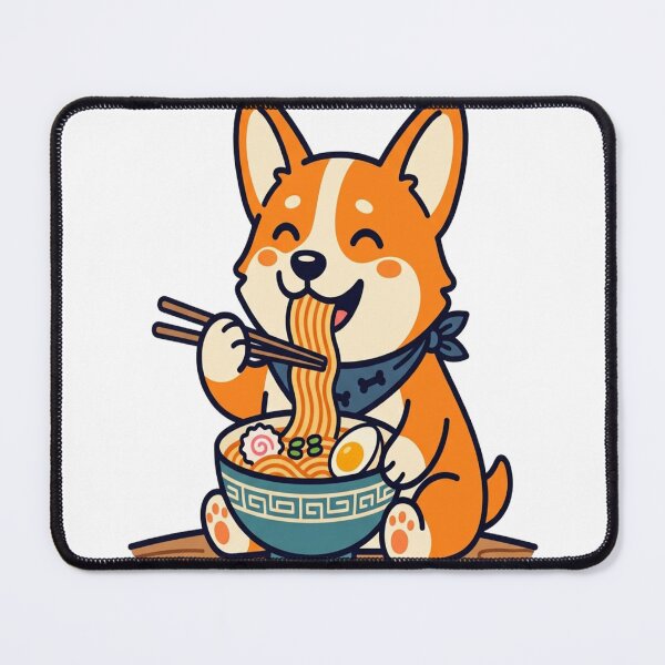 Item preview, Corgi Eating Ramen Noodles designed and sold by mo-carnival.