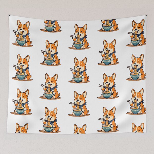 Item preview, Corgi Eating Ramen Noodles  designed and sold by mo-carnival.