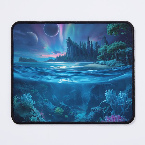 Item preview, Sapphire Tide Alien Coastal Fantasy Landscape designed and sold by Luminous Wilds.