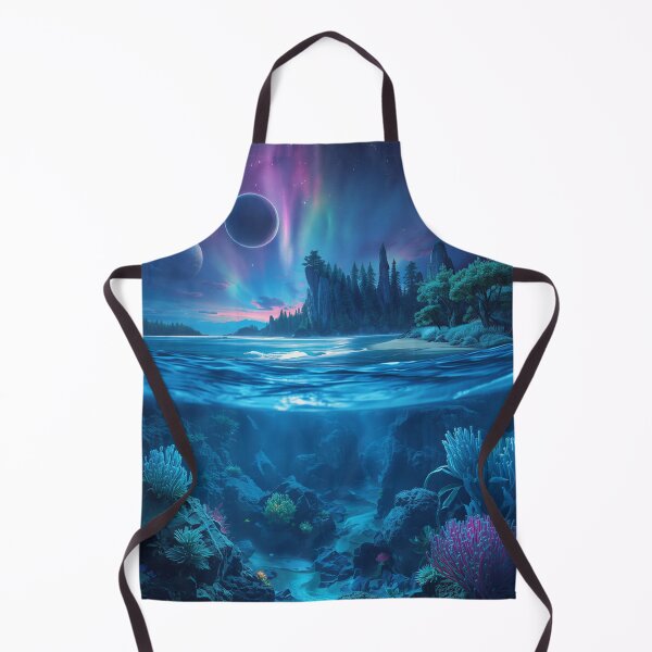Item preview, Sapphire Tide Alien Coastal Fantasy Landscape designed and sold by Luminous Wilds.