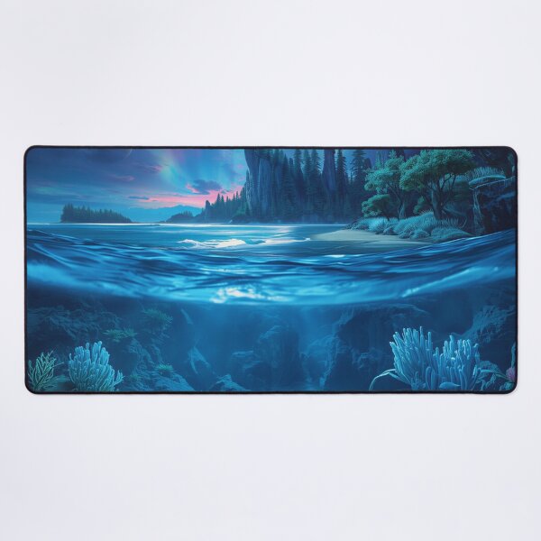 Item preview, Sapphire Tide Alien Coastal Fantasy Landscape designed and sold by Luminous Wilds.