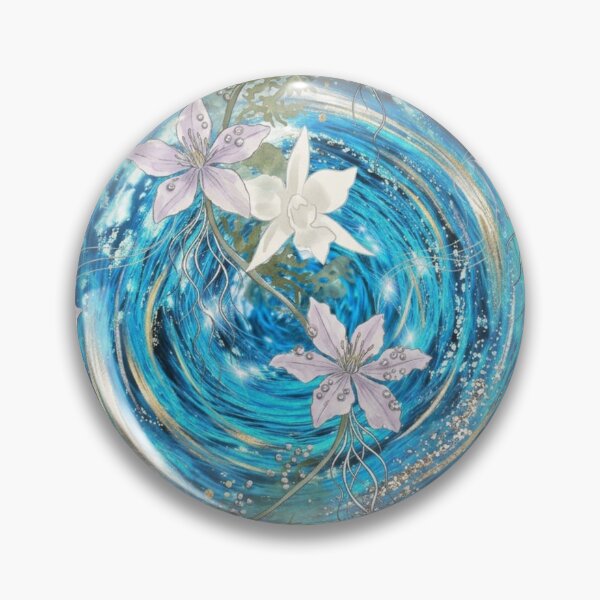 Item preview, Mystical Blue Water Vortex Botanical Pattern designed and sold by WitchyBotanicaArt.