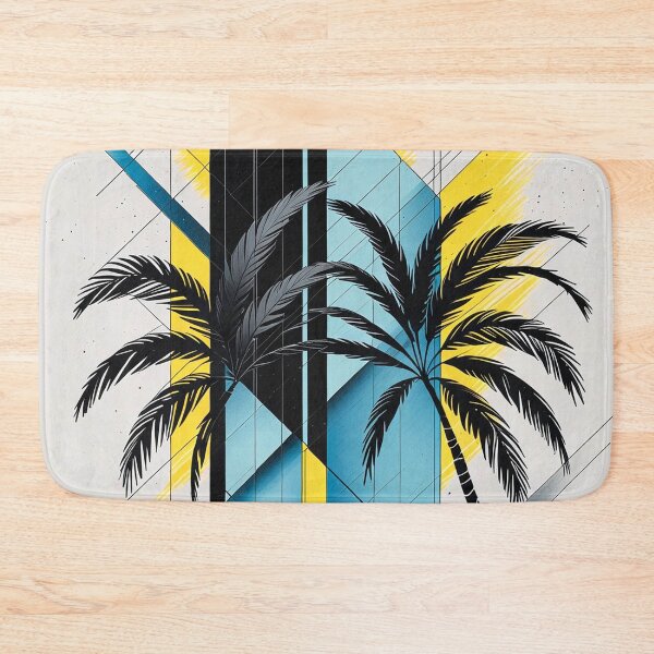Item preview, Minimalist Palm Tree Color Block Mid Century Modern Print designed and sold by semenol.