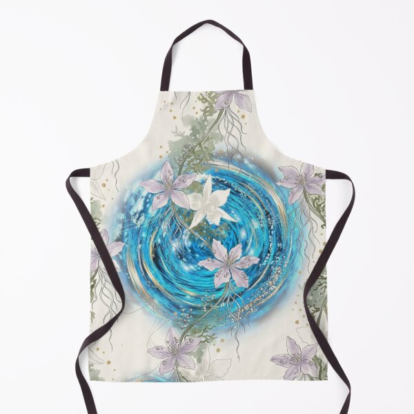Item preview, Mystical Blue Water Vortex Botanical Pattern designed and sold by WitchyBotanicaArt.