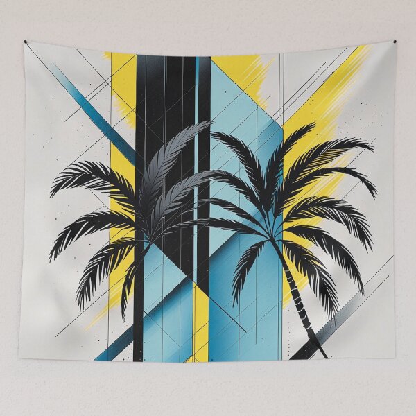 Item preview, Minimalist Palm Tree Color Block Mid Century Modern Print designed and sold by semenol.