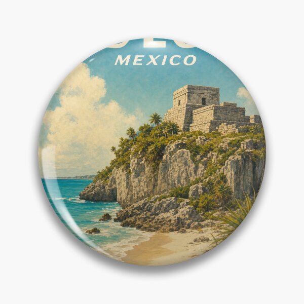 Item preview, Tulum Mexico Travel Souvenir - Vintage Illustration designed and sold by VisualArtsOasis.