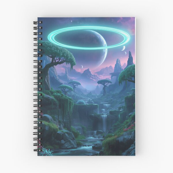 Item preview, Emerald Halo Valley Alien Fantasy Landscape designed and sold by Luminous Wilds.