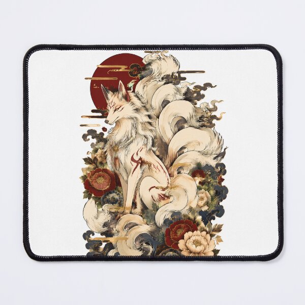 Item preview, White Kitsune Fox Spirit | Japanese Mythology Nine-Tailed Fox Art designed and sold by kaxymax.